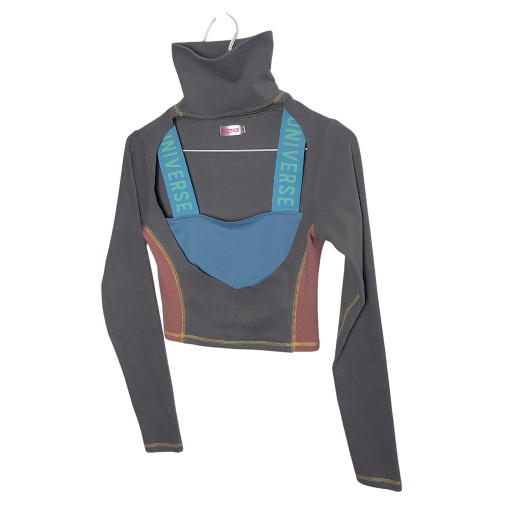 Unicorn Universe fleece turtle neck cut out E girl cyberpunk cyber core crop top